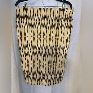 ZARA Cream and Black Patterned Skirt